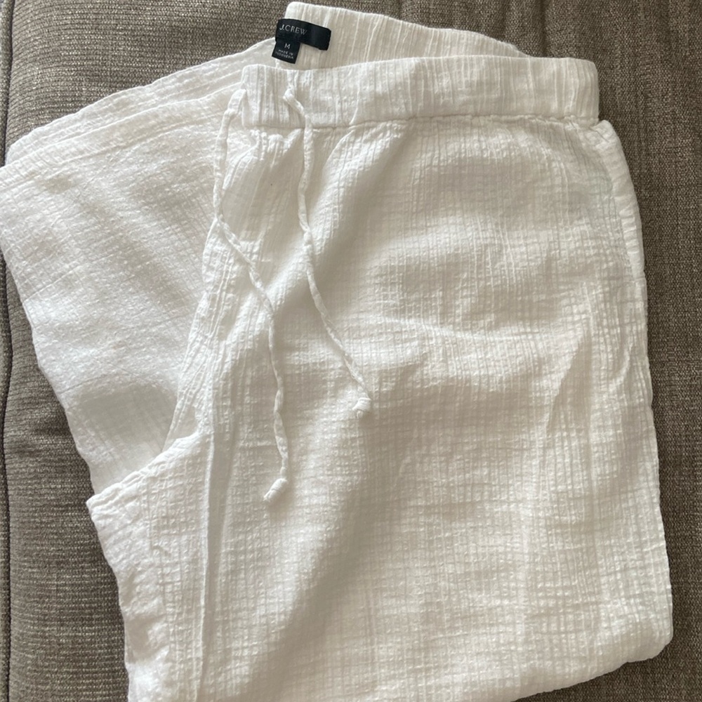 White cotton pants from JCrew